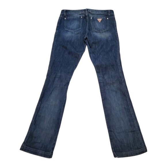 GUESS Jeans SZ 29 Women's Starlet Slim Boot Distressed Blue Jeans - Picture 8 of 13